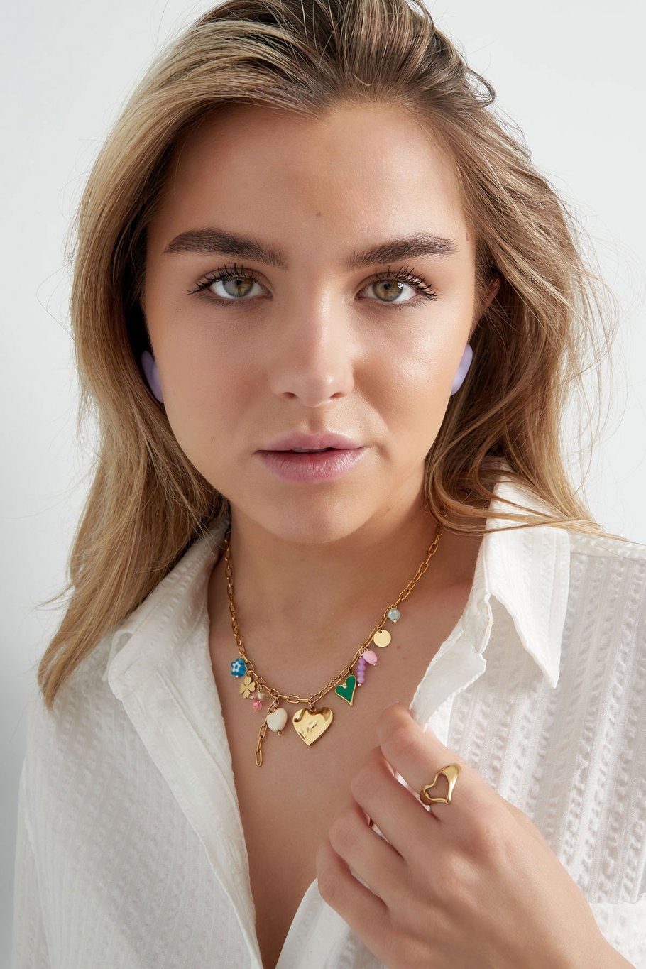 charm necklace with colored charms Picture2